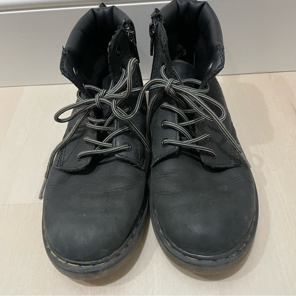Dr. Martens Kids Boots Padley Black Size 3 Youth Zipper Lace Up Leather - Picture 6 of 15